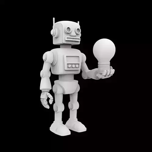 Robot Lamp Figurine 3D Print Model