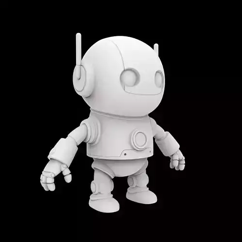 Tiny Robot Companion Figurine 3D Print Model