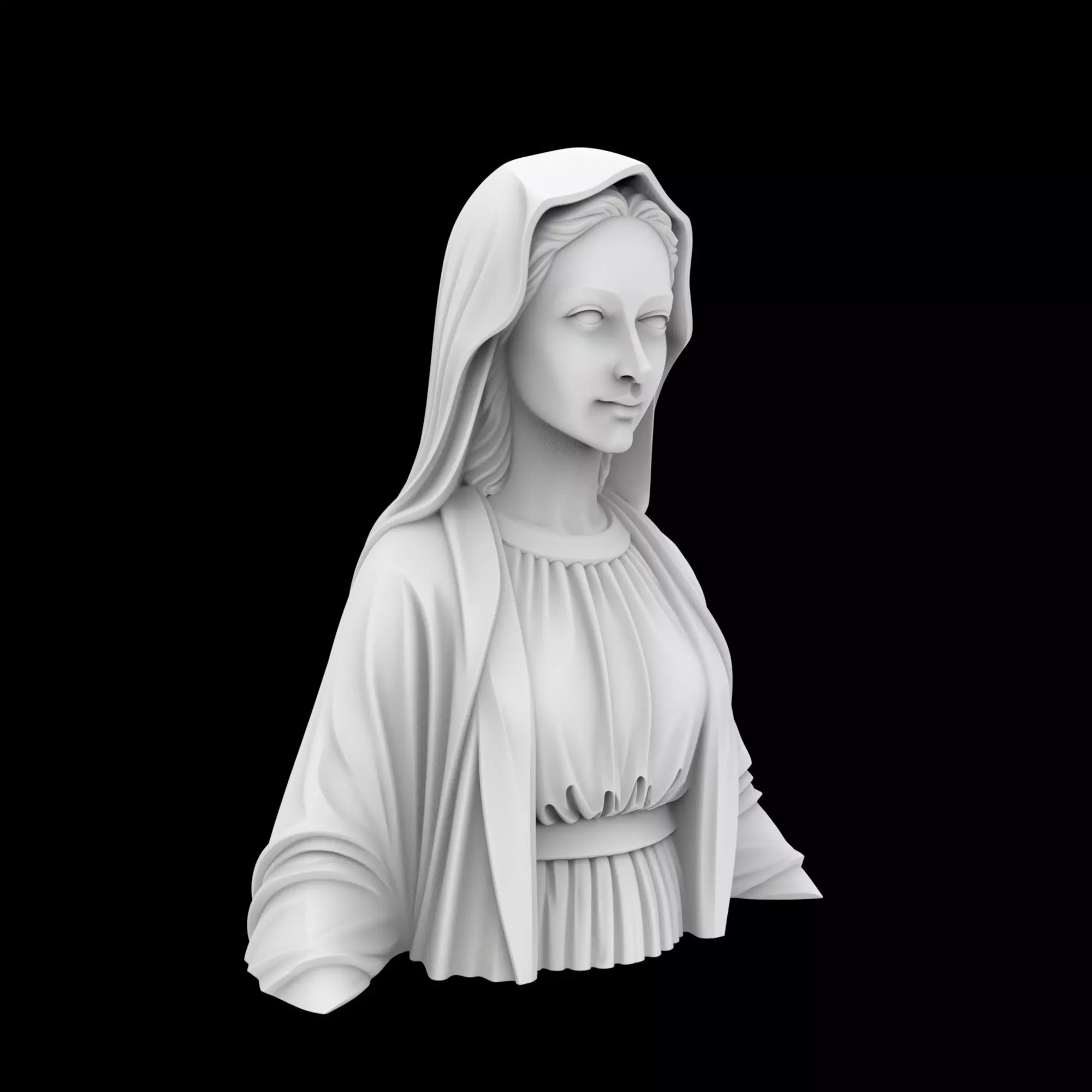 Virgin Mary Statue 3D Print Model 3D print model_5