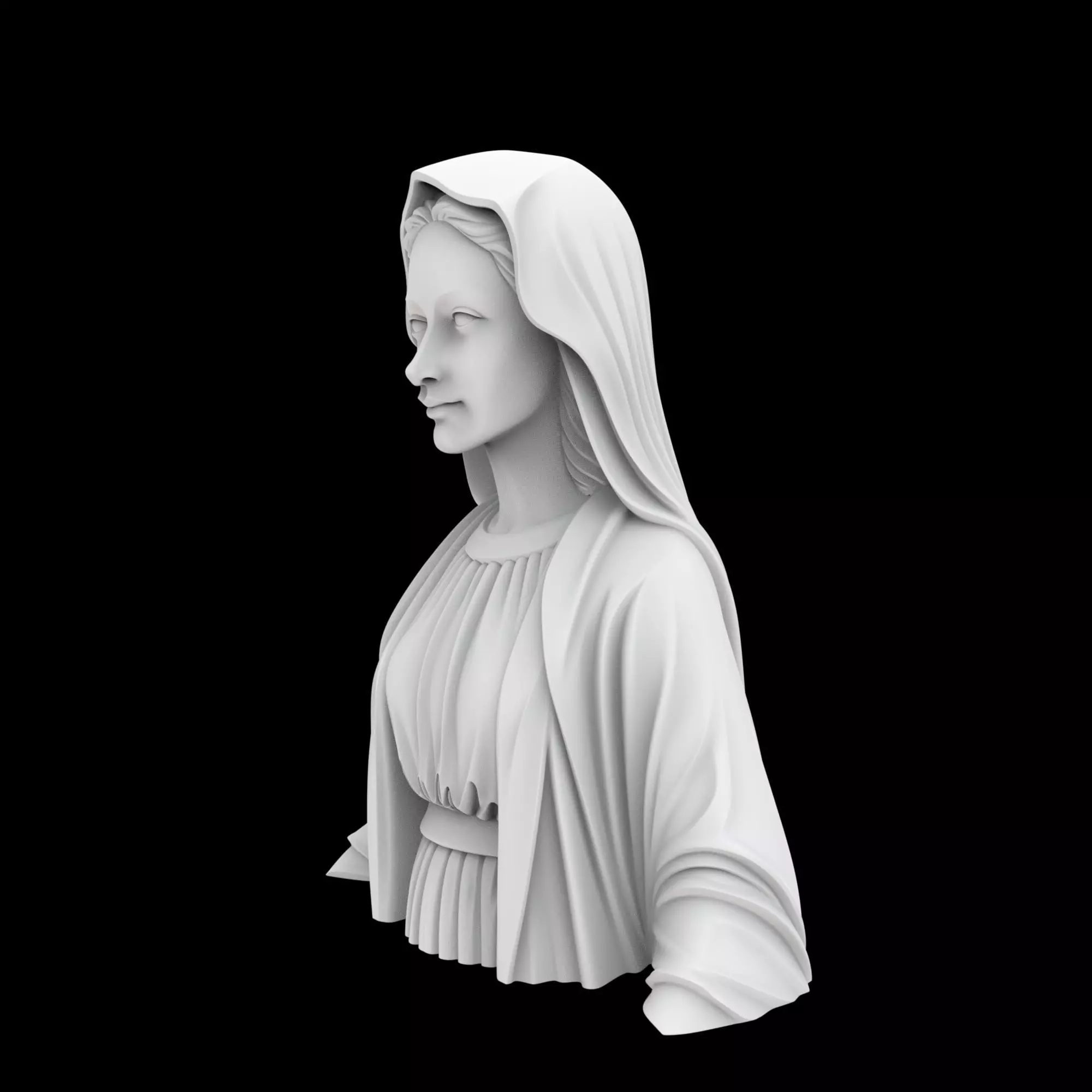 Virgin Mary Statue 3D Print Model 3D print model_1