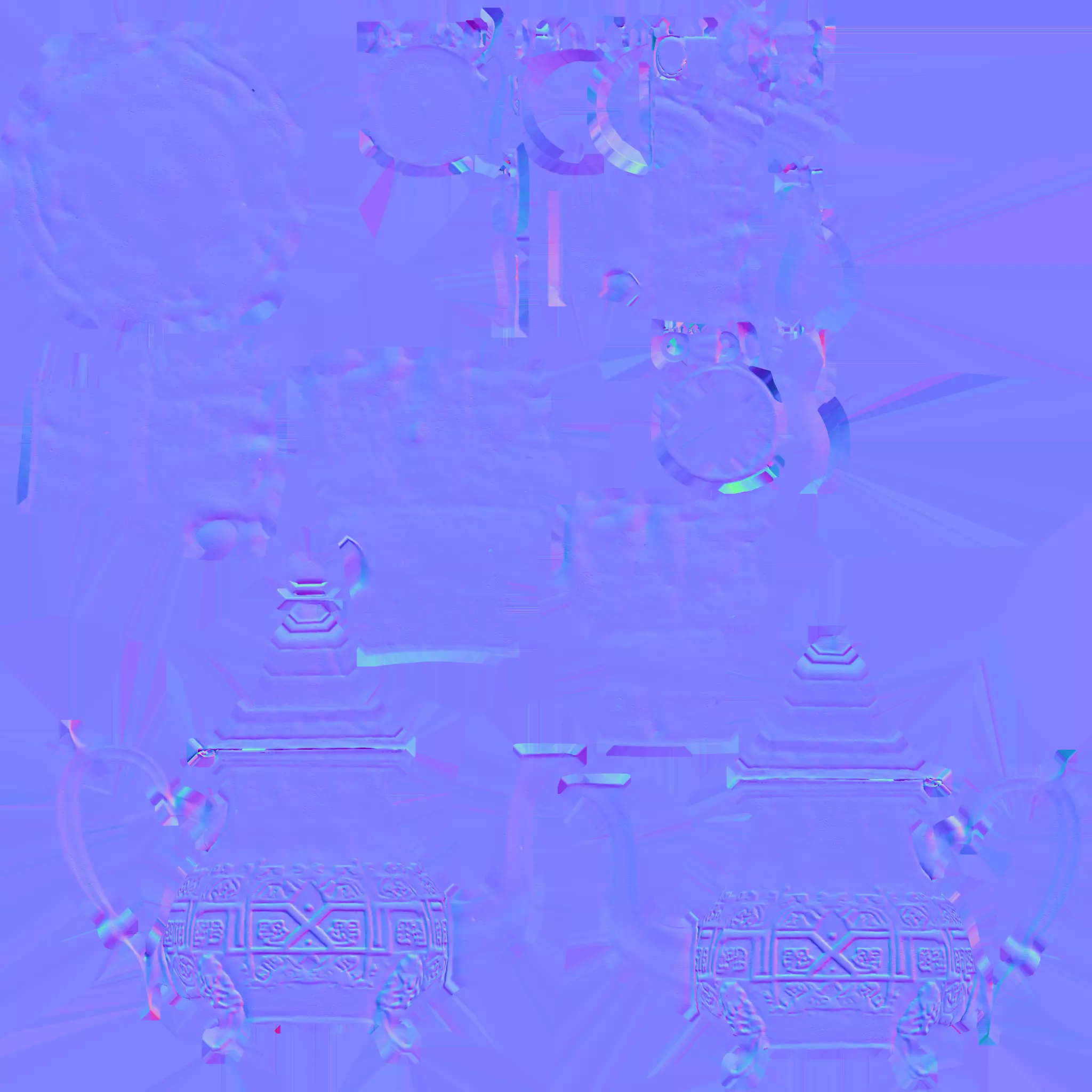 Moroccan Silver Teapot - Traditional Engraved Metal Teapot Low-poly 3D model_17