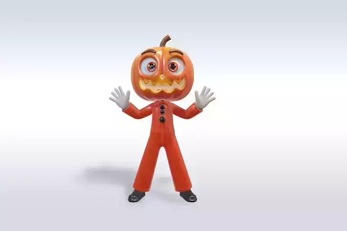 Scarecrow Pumpkin 3D Character