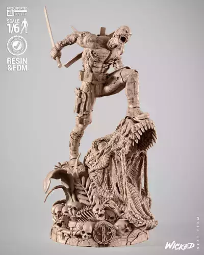 Wicked Marvel Deadpool Zombie Sculpture