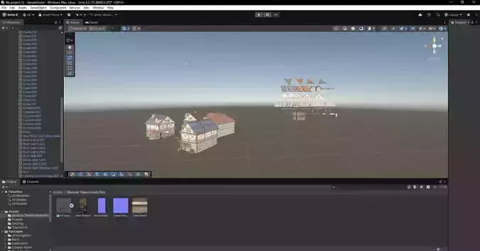 Medieval Modular Houses Kit 3D model 7