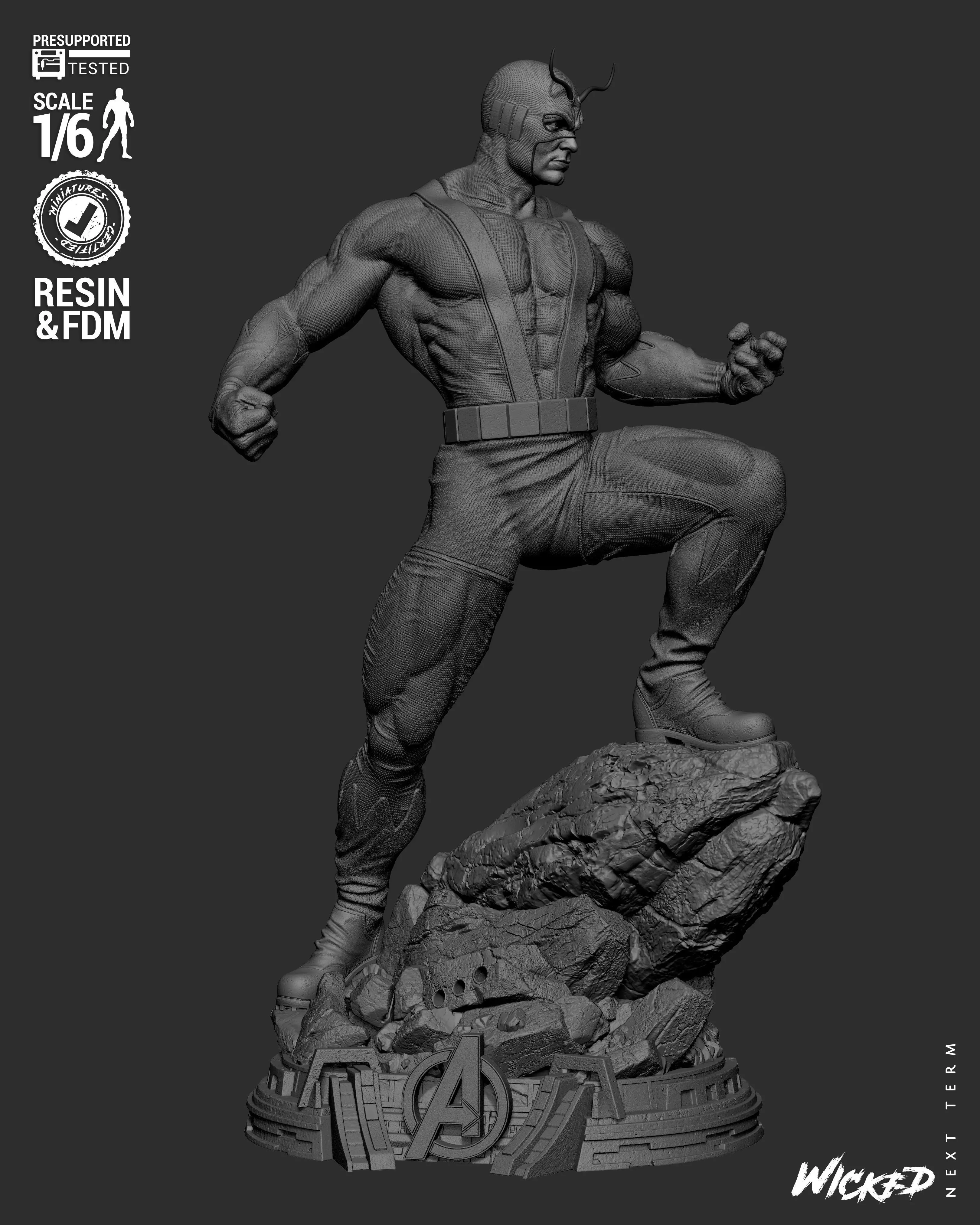 Wicked Marvel Giant Man Sculpture 3D print model_27