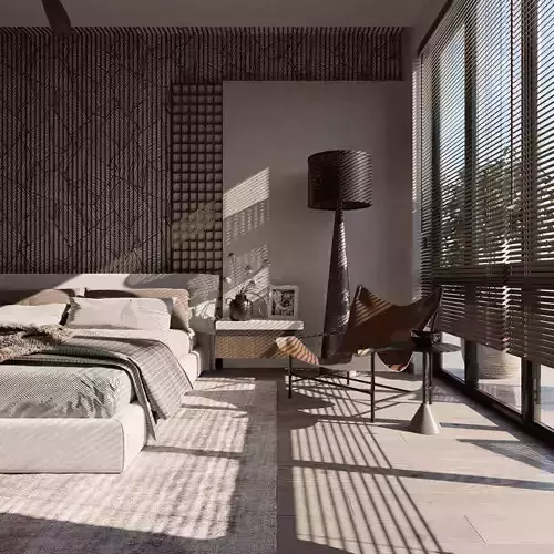 Modern Bedroom Interior Scene