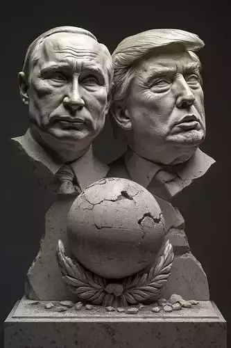  World Leaders Donald Trump and Vladimir Putin Busts 