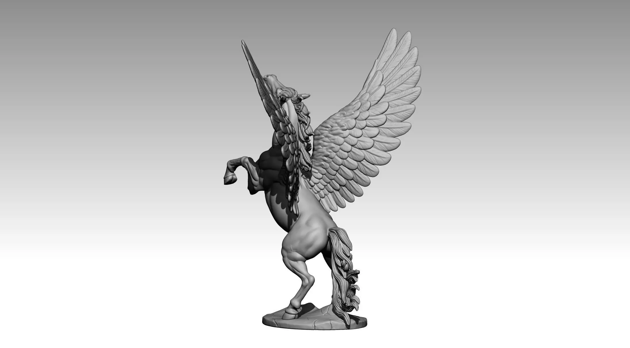 flying horse 3D print model_7