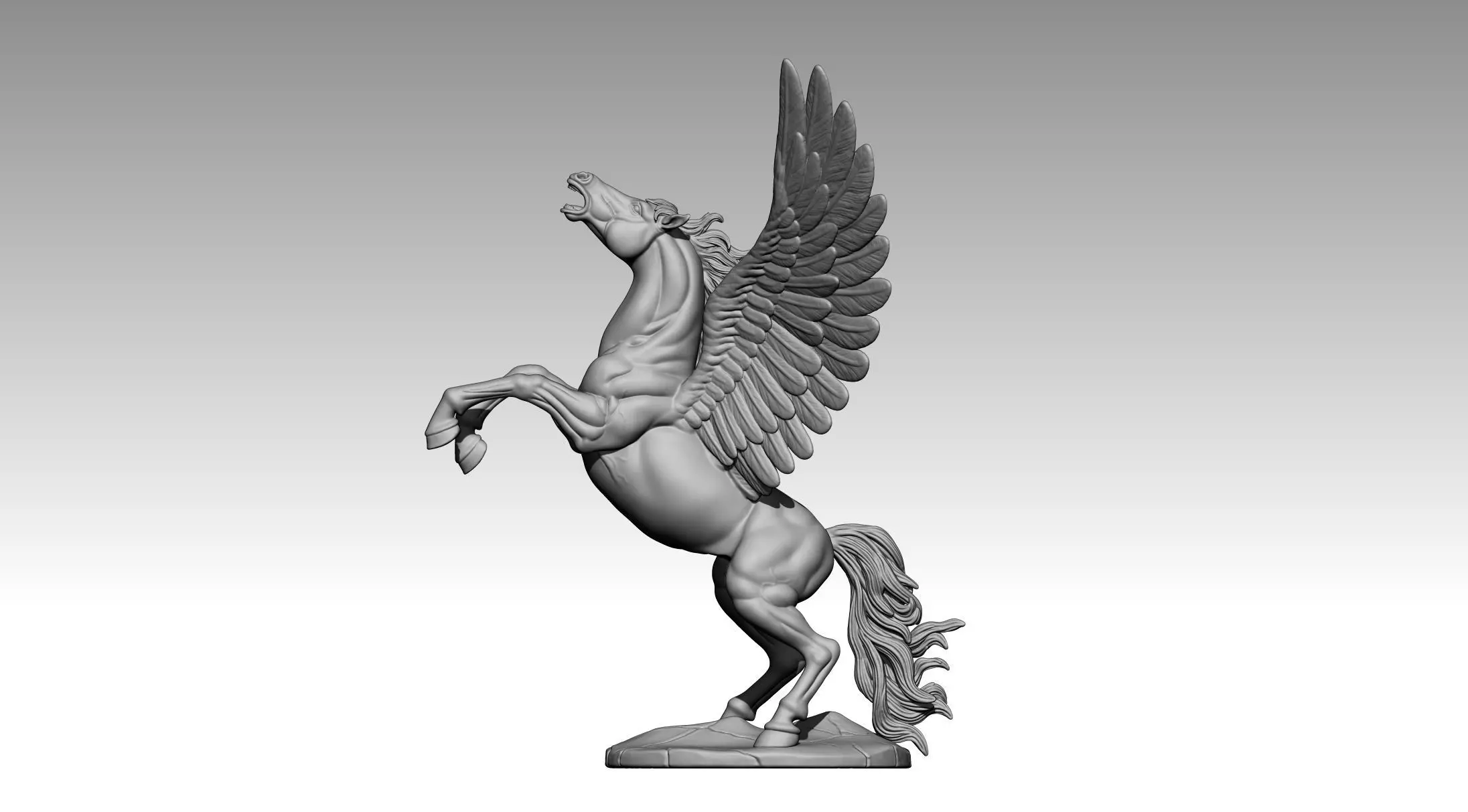 flying horse 3D print model_3
