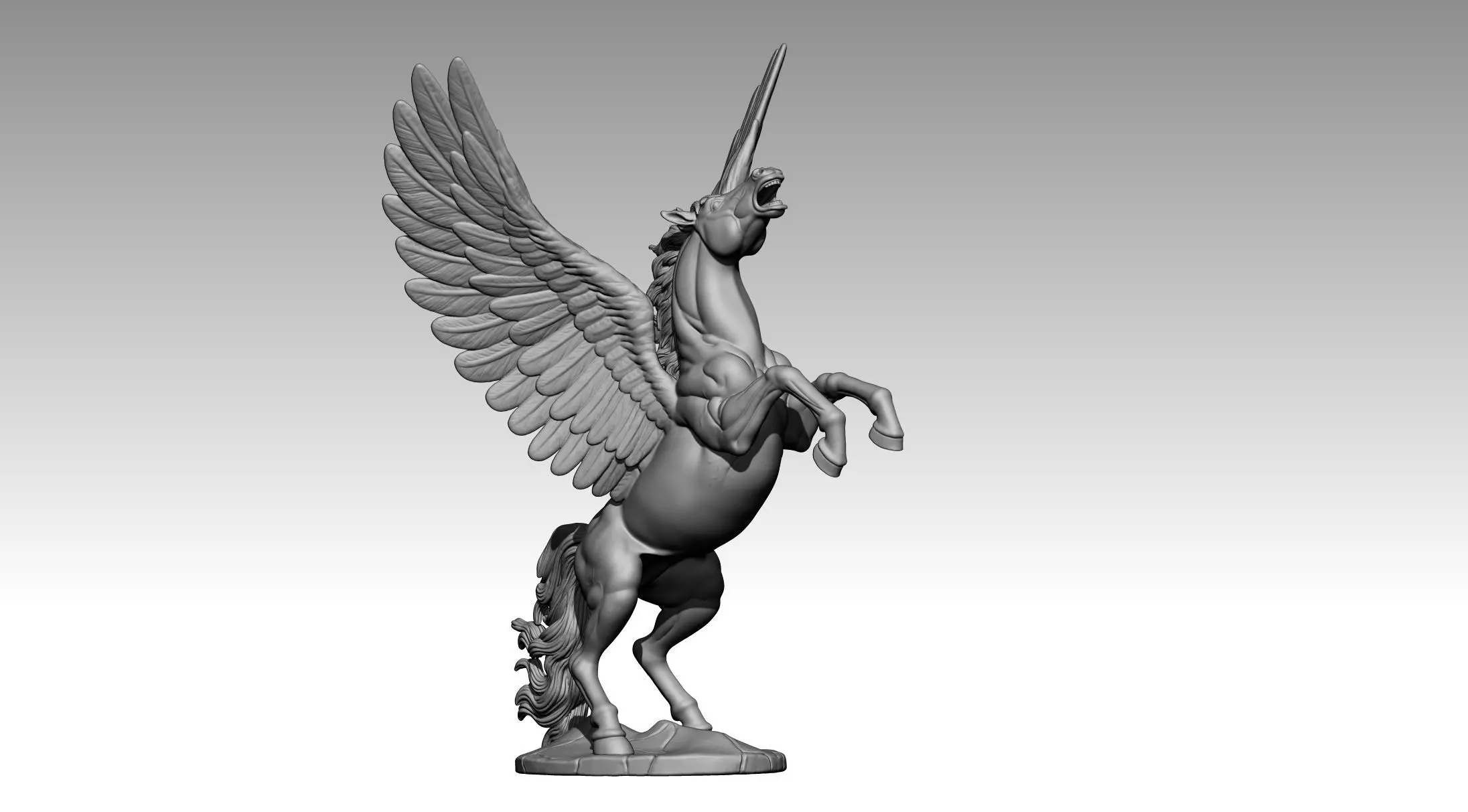 flying horse 3D print model_6