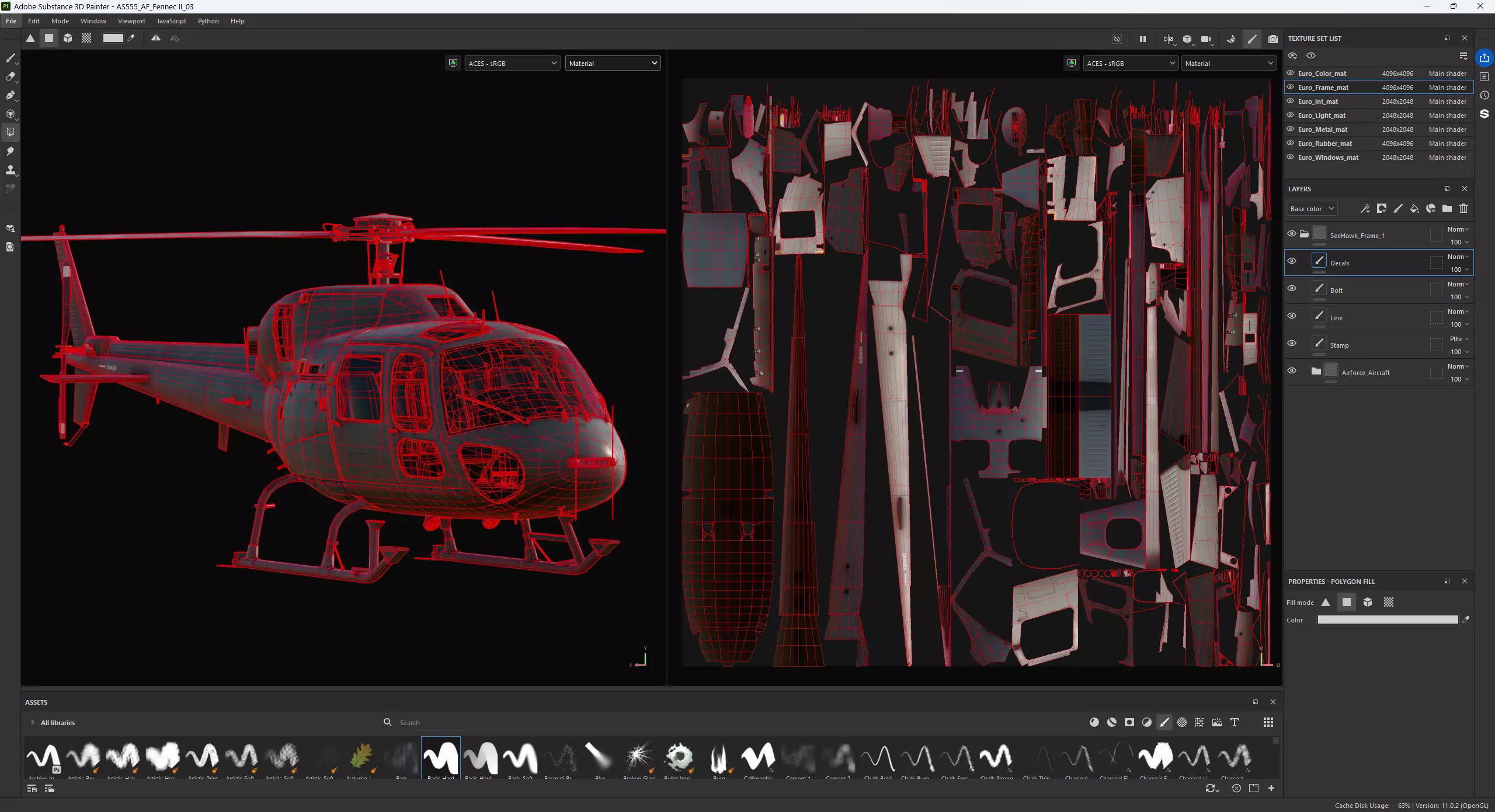 Military Helicopter Airbus Eurocopter AS555 Fennec II  3D model_9