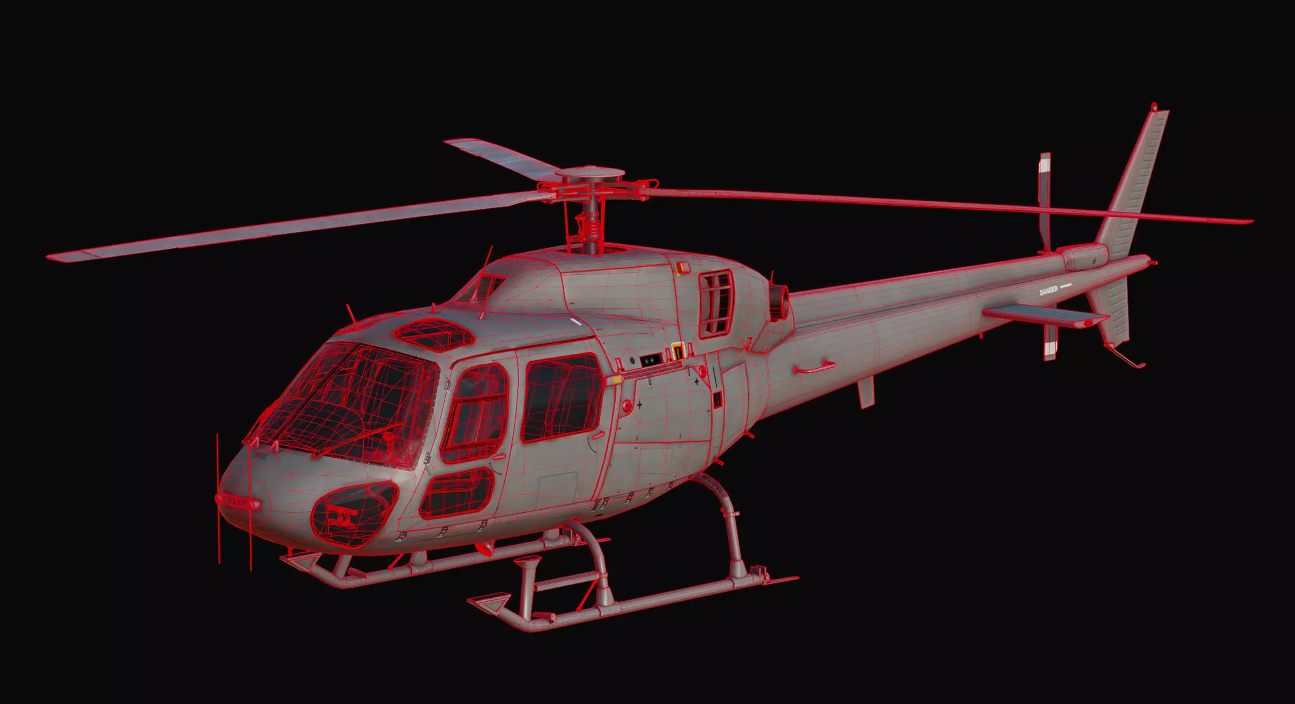Military Helicopter Airbus Eurocopter AS555 Fennec II  3D model_10