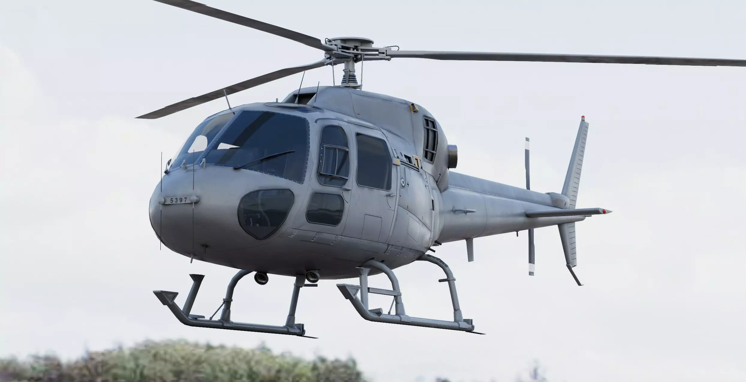 Military Helicopter Airbus Eurocopter AS555 Fennec II  3D model_4