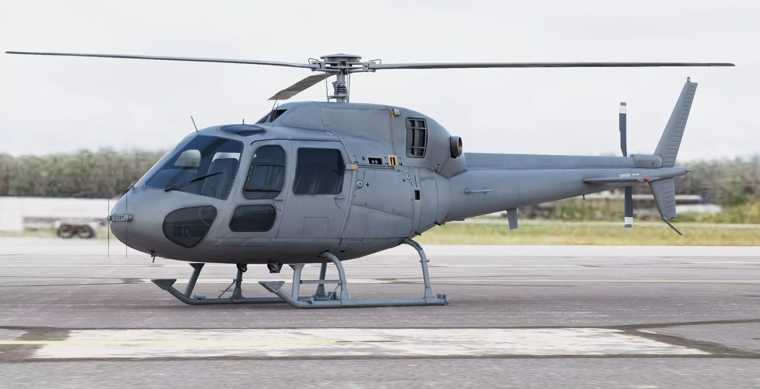 Military Helicopter Airbus Eurocopter AS555 Fennec II  3D model_1