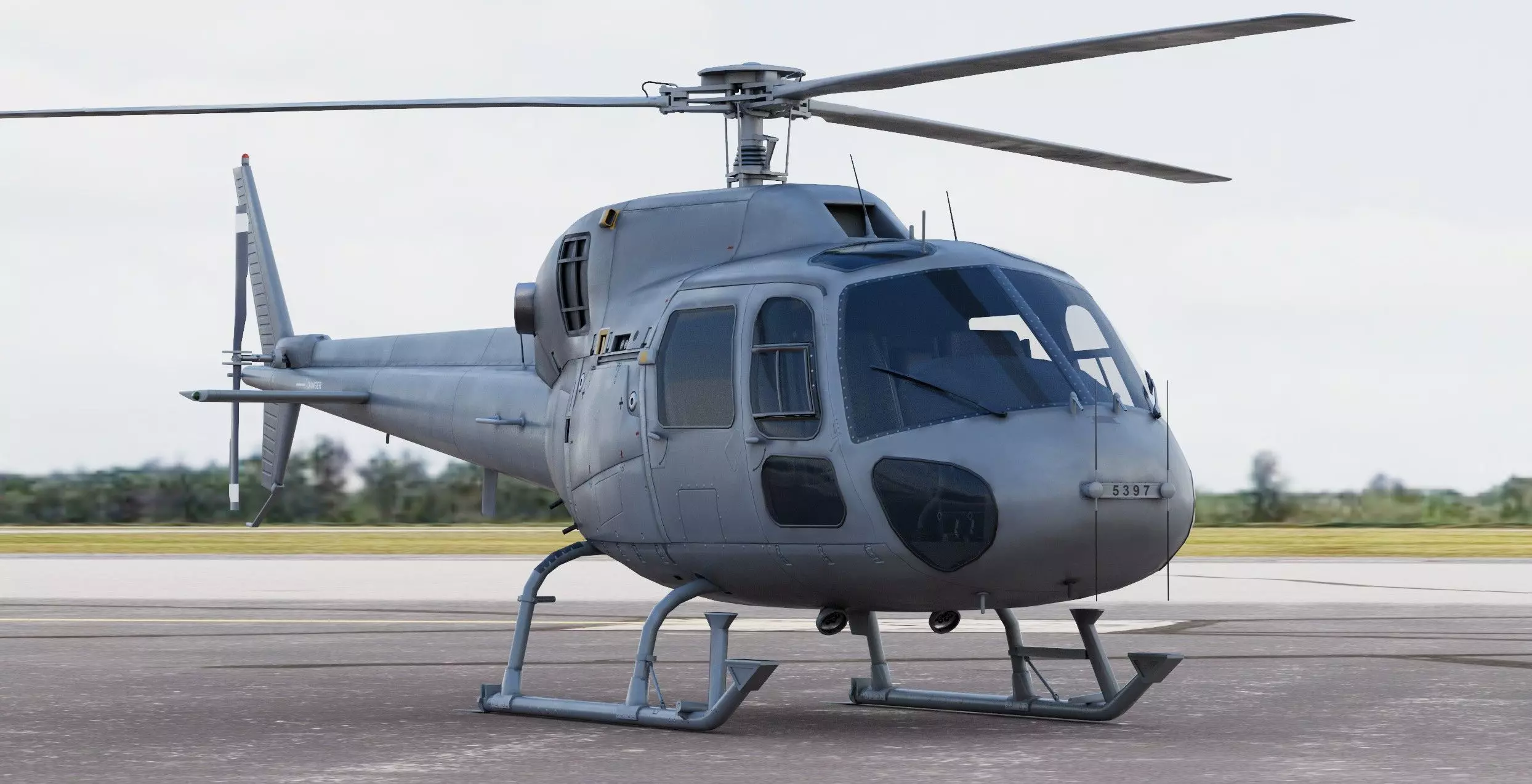 Military Helicopter Airbus Eurocopter AS555 Fennec II  3D model_3