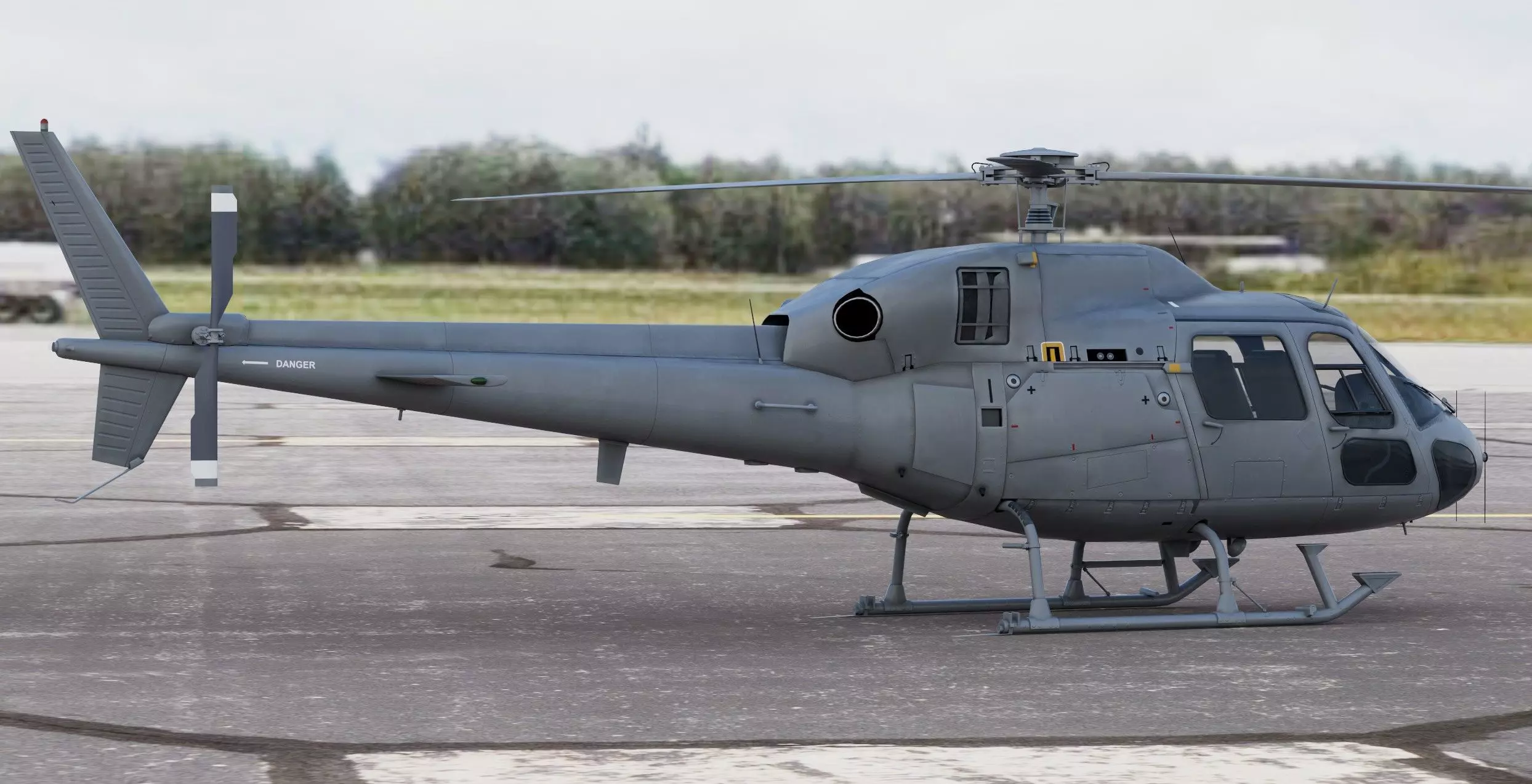 Military Helicopter Airbus Eurocopter AS555 Fennec II  3D model_6