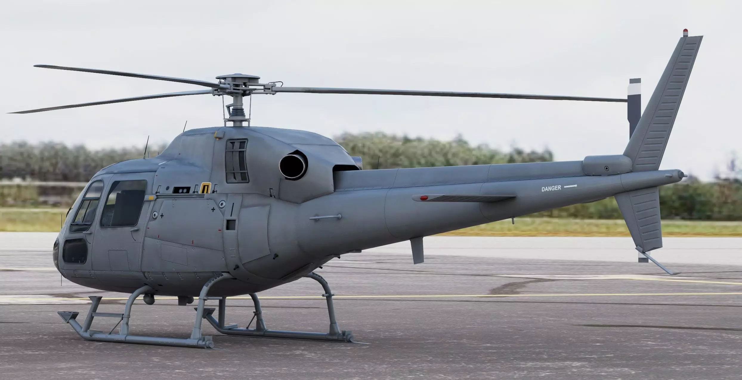 Military Helicopter Airbus Eurocopter AS555 Fennec II  3D model_5