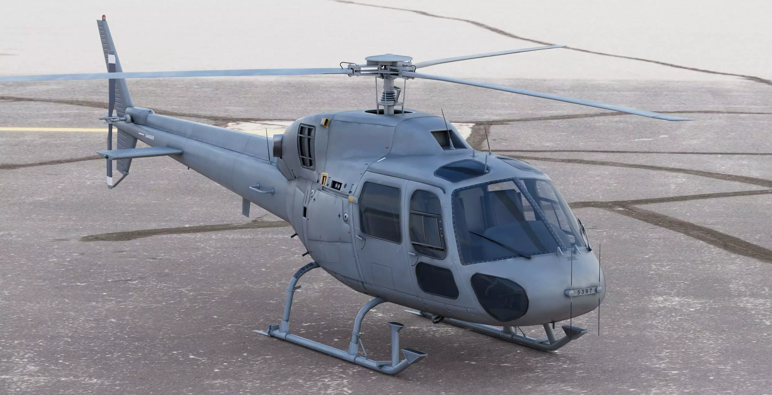 Military Helicopter Airbus Eurocopter AS555 Fennec II  3D model_2