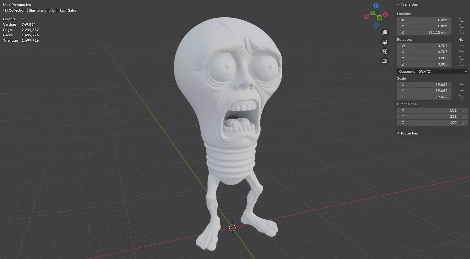 Bim Bim Bim Bim Bim Sahur New Brainrot 3D model for 3D printing 3D print model_18