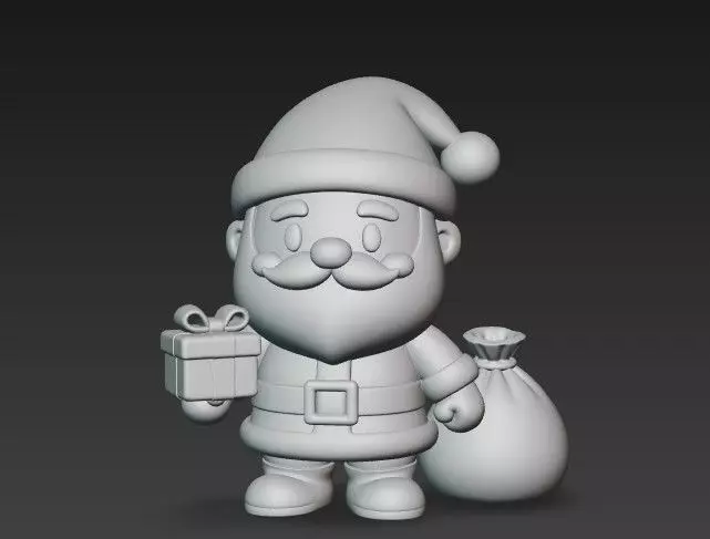 Chibi Santa Claus 3D Figurine Cute Christmas Desk Decoration 3D print model_1
