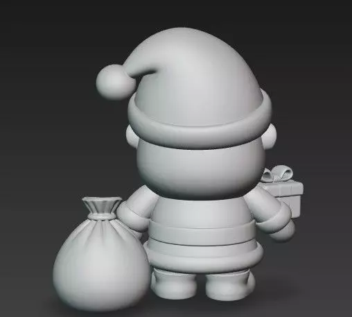 Chibi Santa Claus 3D Figurine Cute Christmas Desk Decoration 3D print model_3