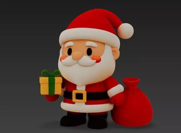 Chibi Santa Claus 3D Figurine Cute Christmas Desk Decoration 3D print model_4