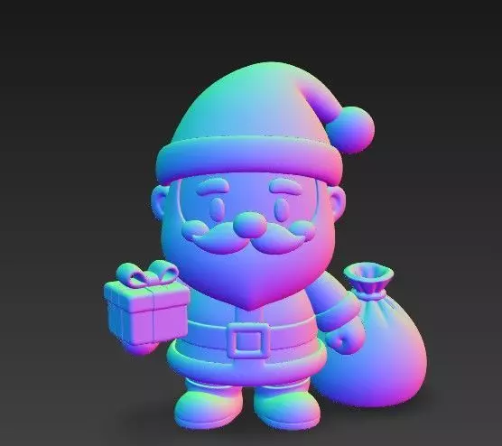 Chibi Santa Claus 3D Figurine Cute Christmas Desk Decoration 3D print model_5