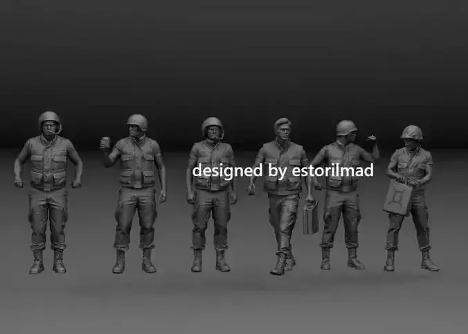 PACK 6 US SOLDIERS TANK CREW VIETNAM v2