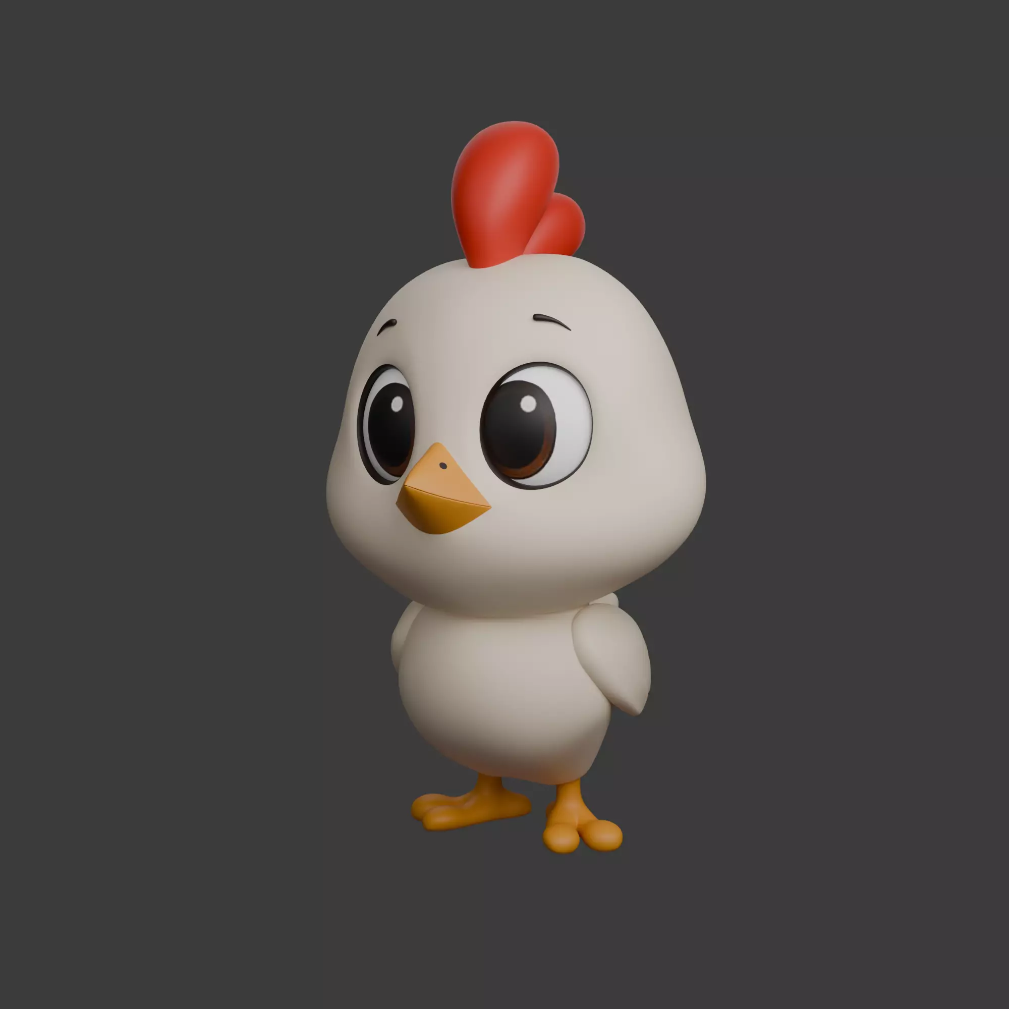 Chicken Cartoon 02 3D model_2
