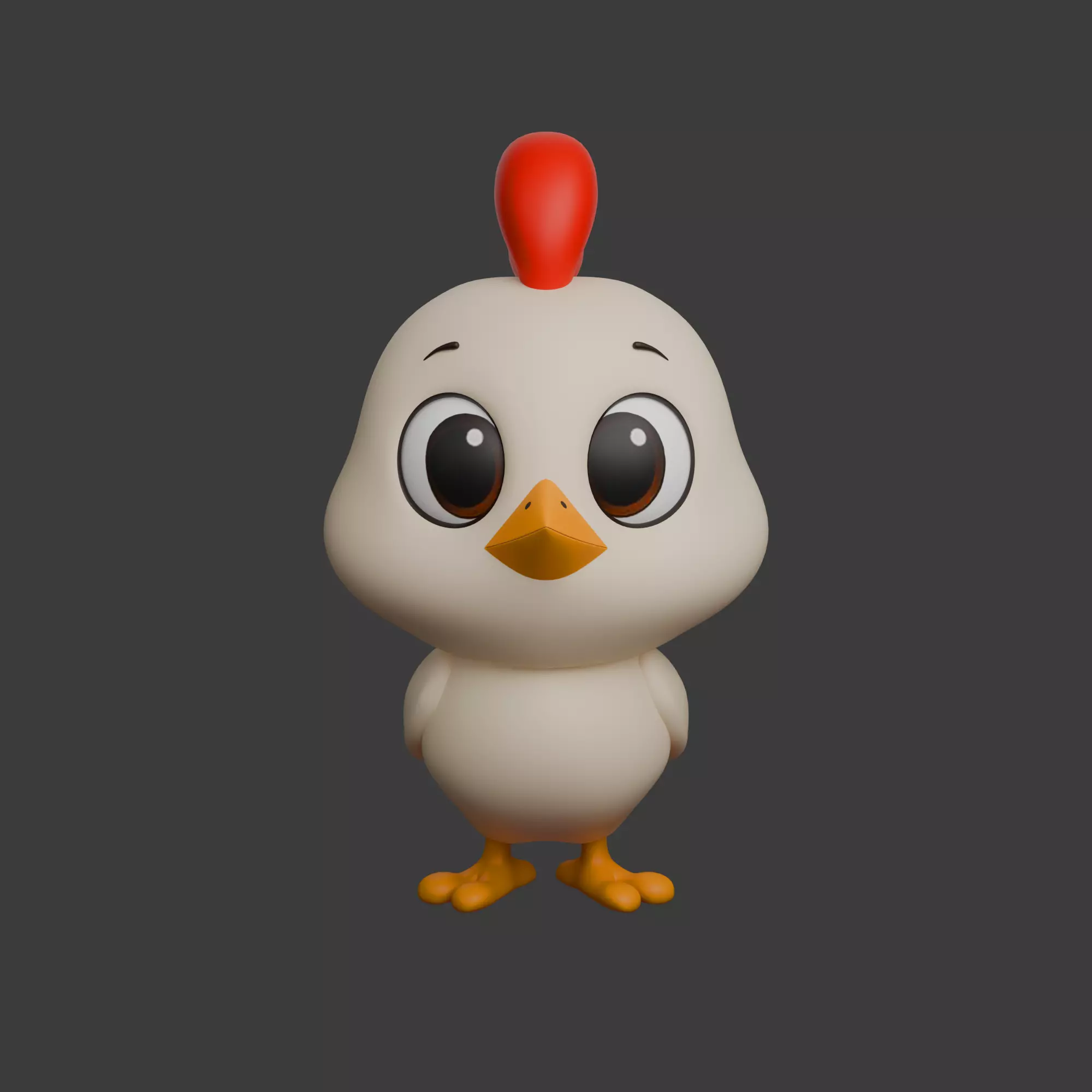 Chicken Cartoon 02 3D model_0