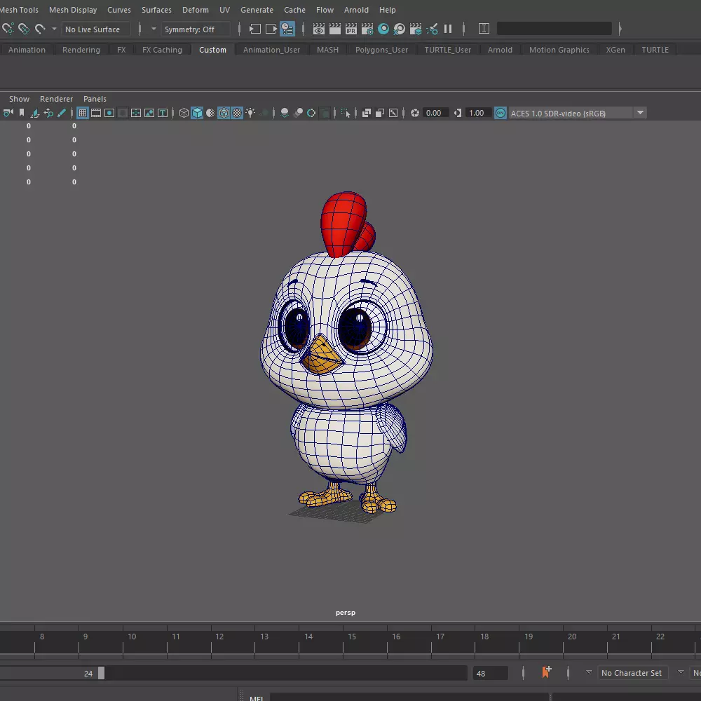 Chicken Cartoon 02 3D model_17