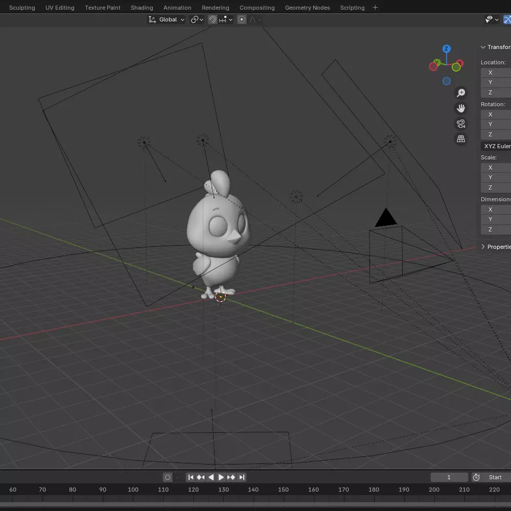 Chicken Cartoon 02 3D model_20