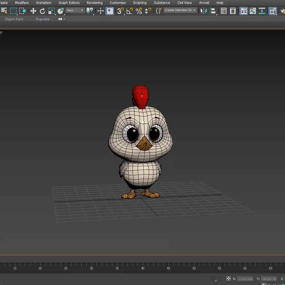 Chicken Cartoon 02 3D model_24