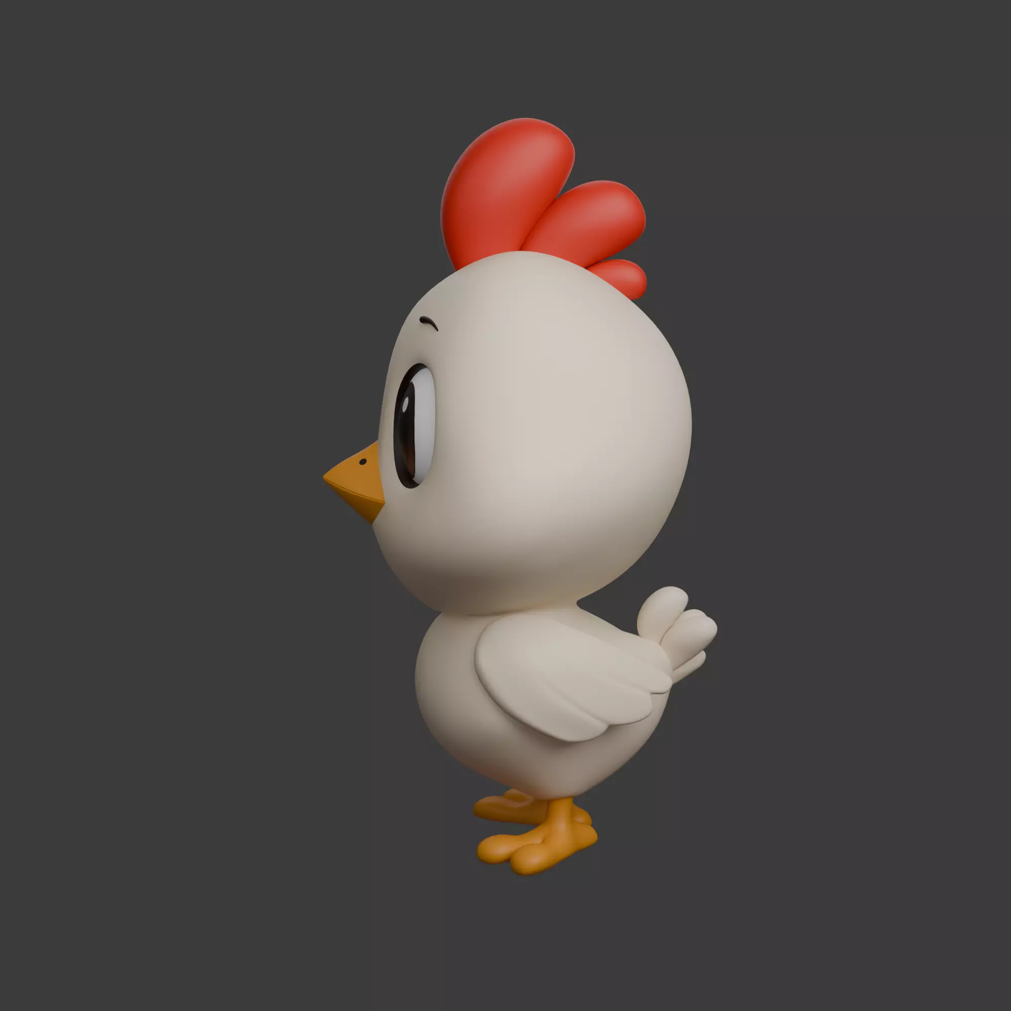 Chicken Cartoon 02 3D model_3