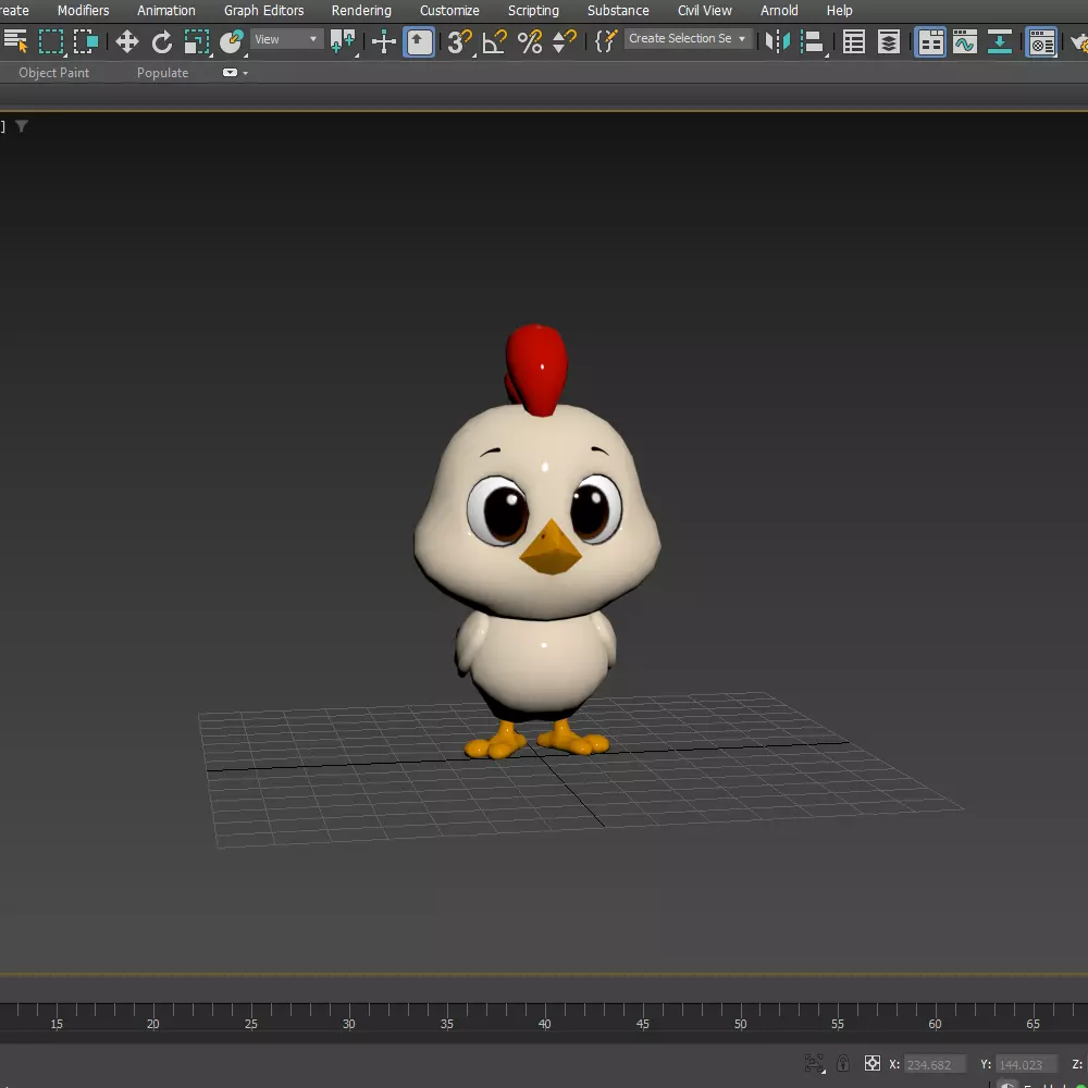 Chicken Cartoon 02 3D model_23