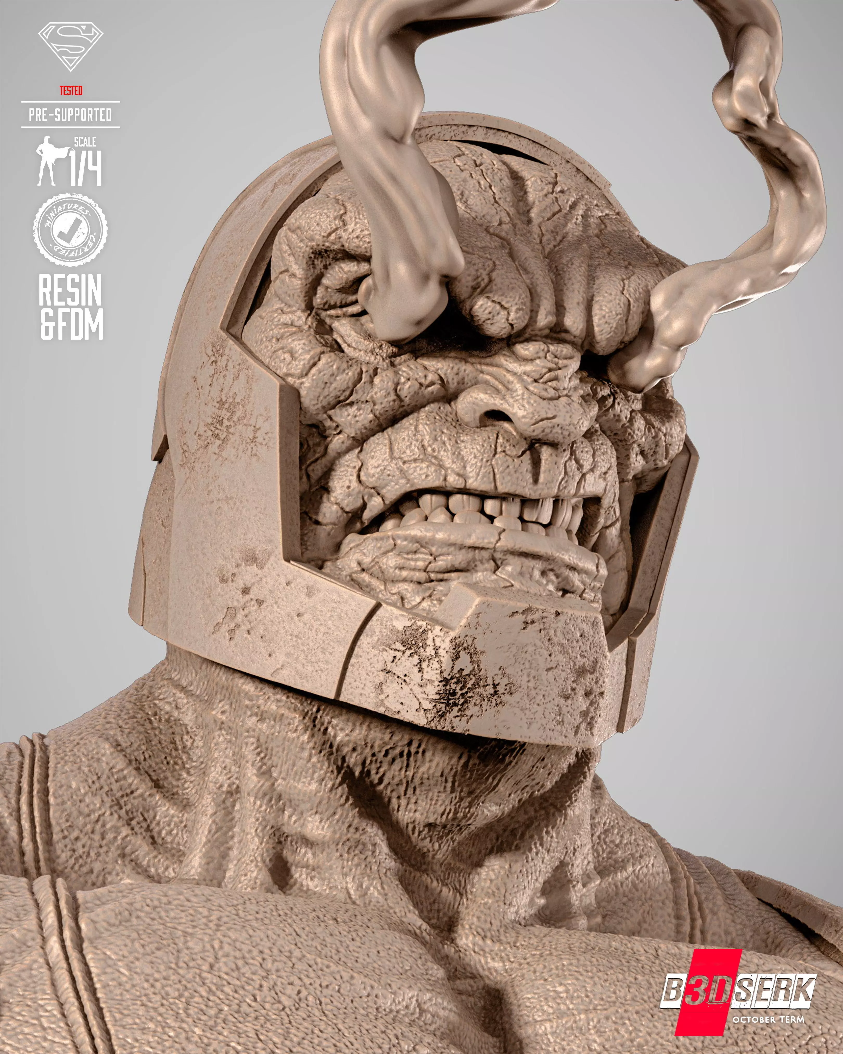 B3DSERK Darkseid Portrait Bust 3D print model_15