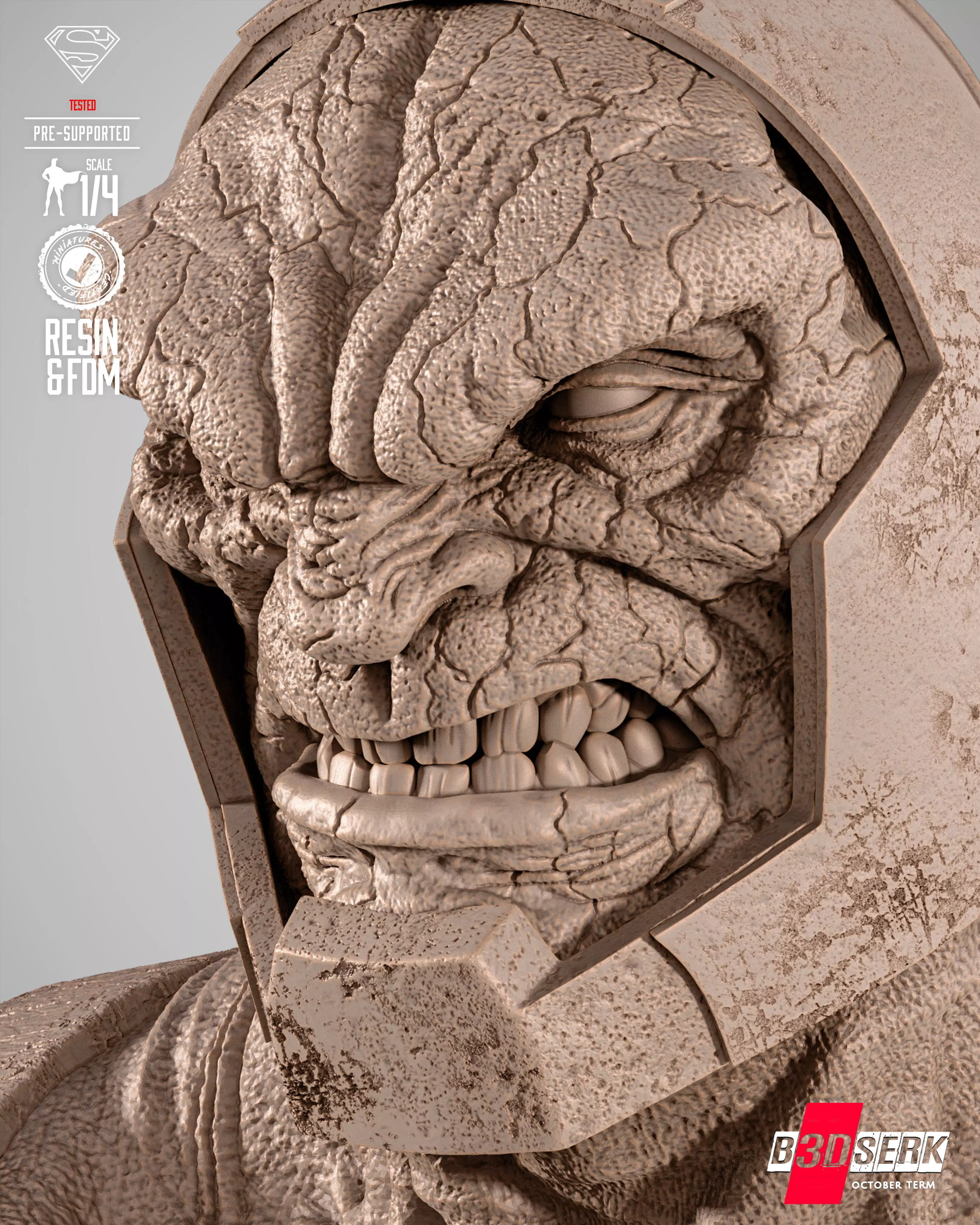 B3DSERK Darkseid Portrait Bust 3D print model_20