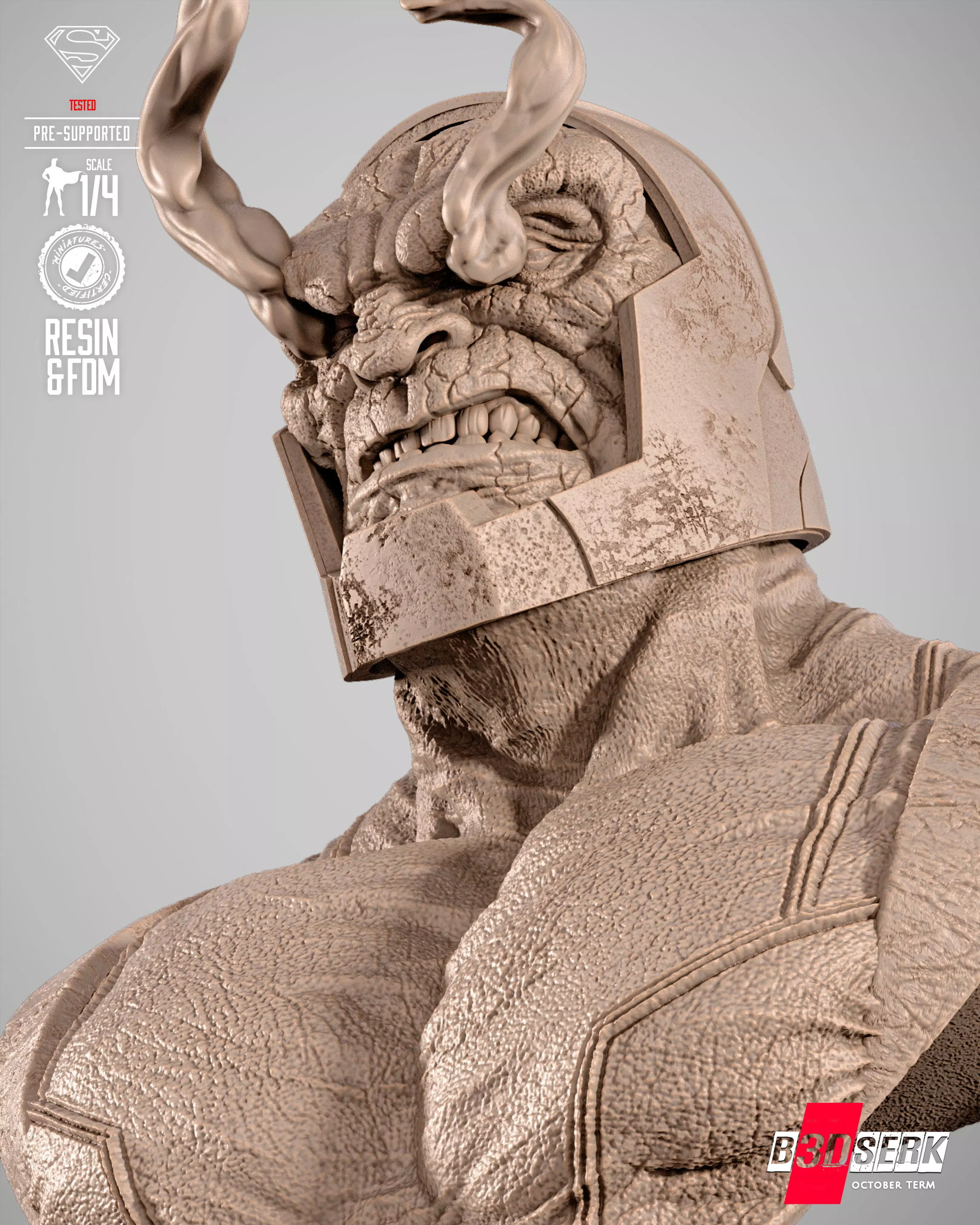 B3DSERK Darkseid Portrait Bust 3D print model_9
