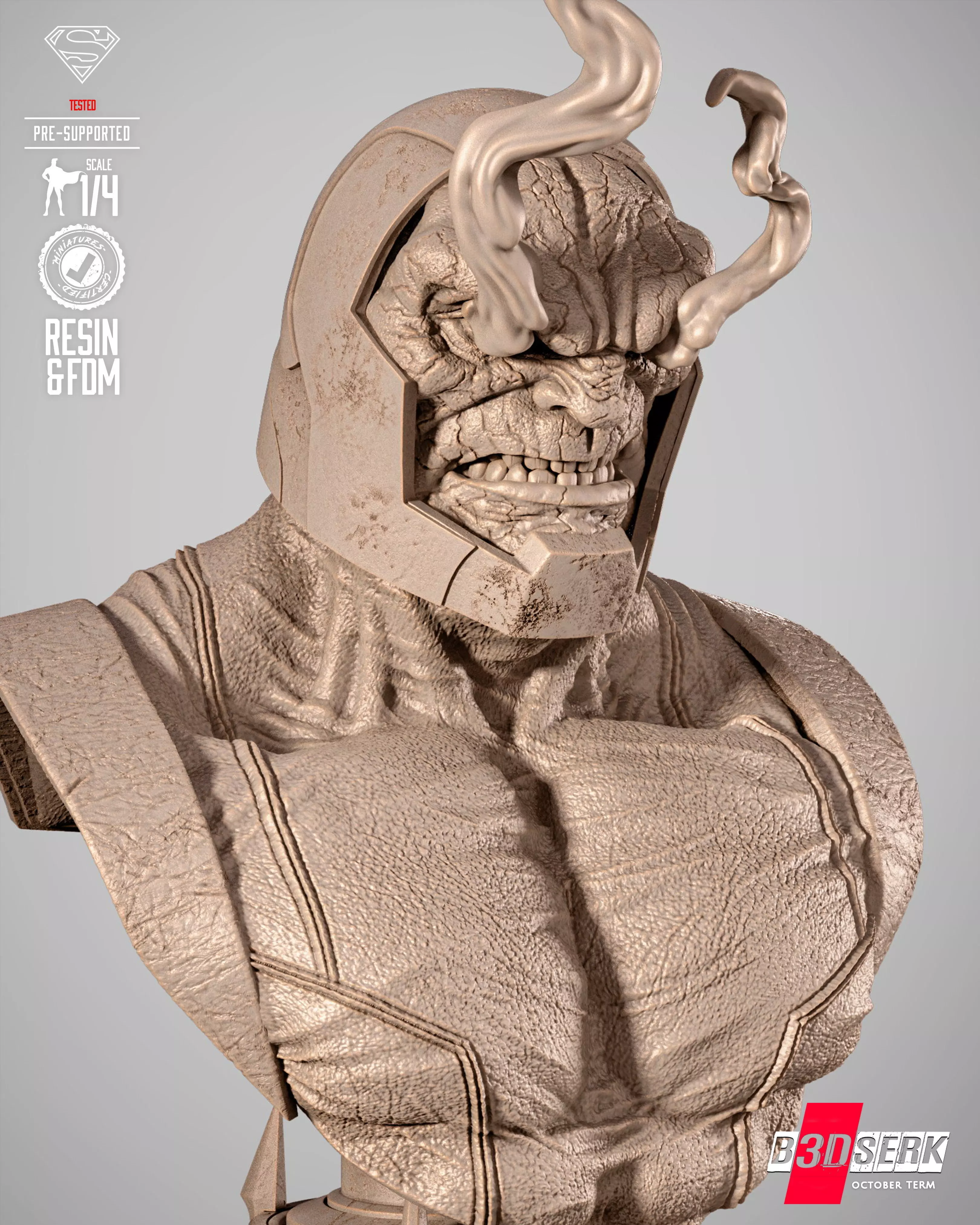 B3DSERK Darkseid Portrait Bust 3D print model_7