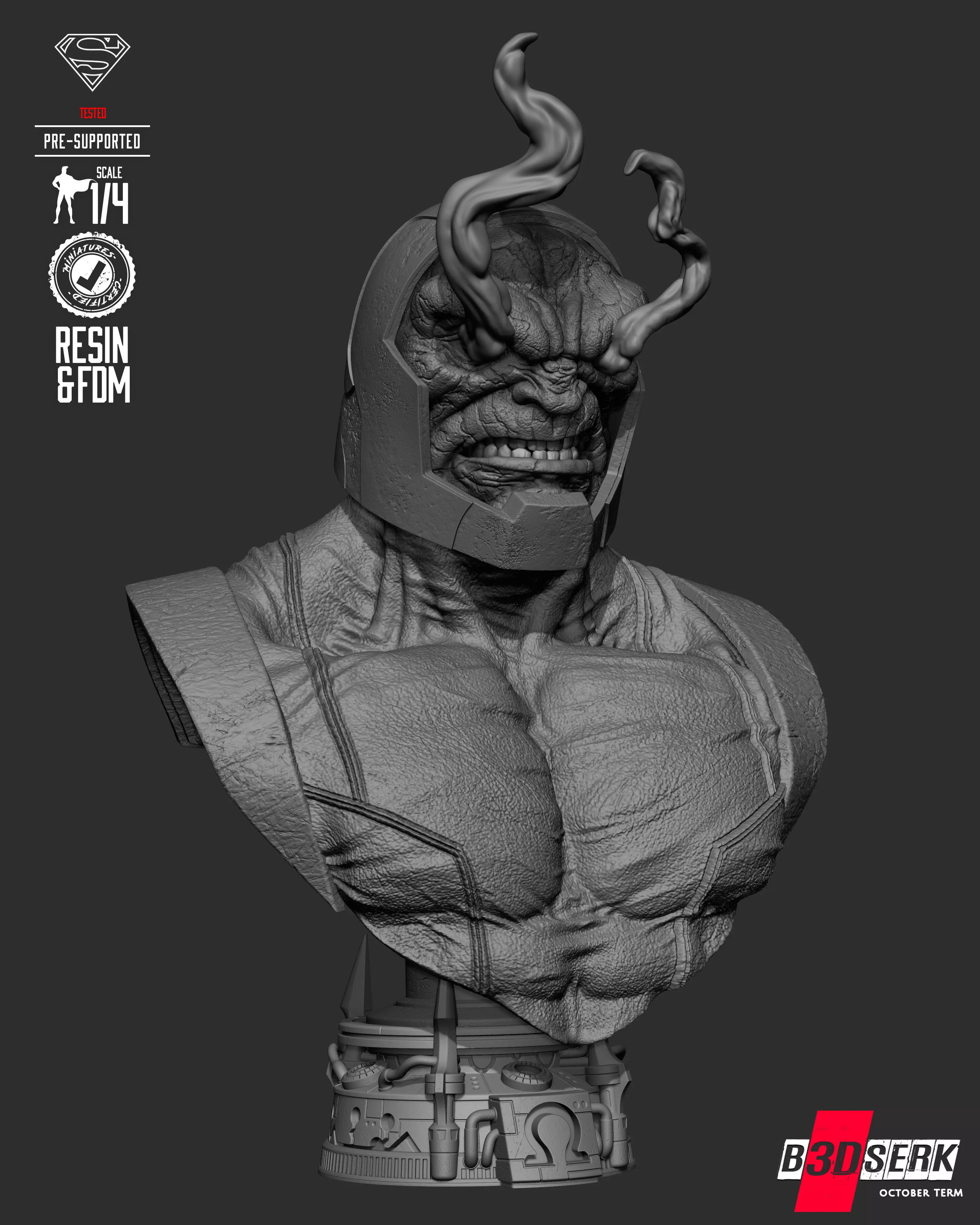 B3DSERK Darkseid Portrait Bust 3D print model_24