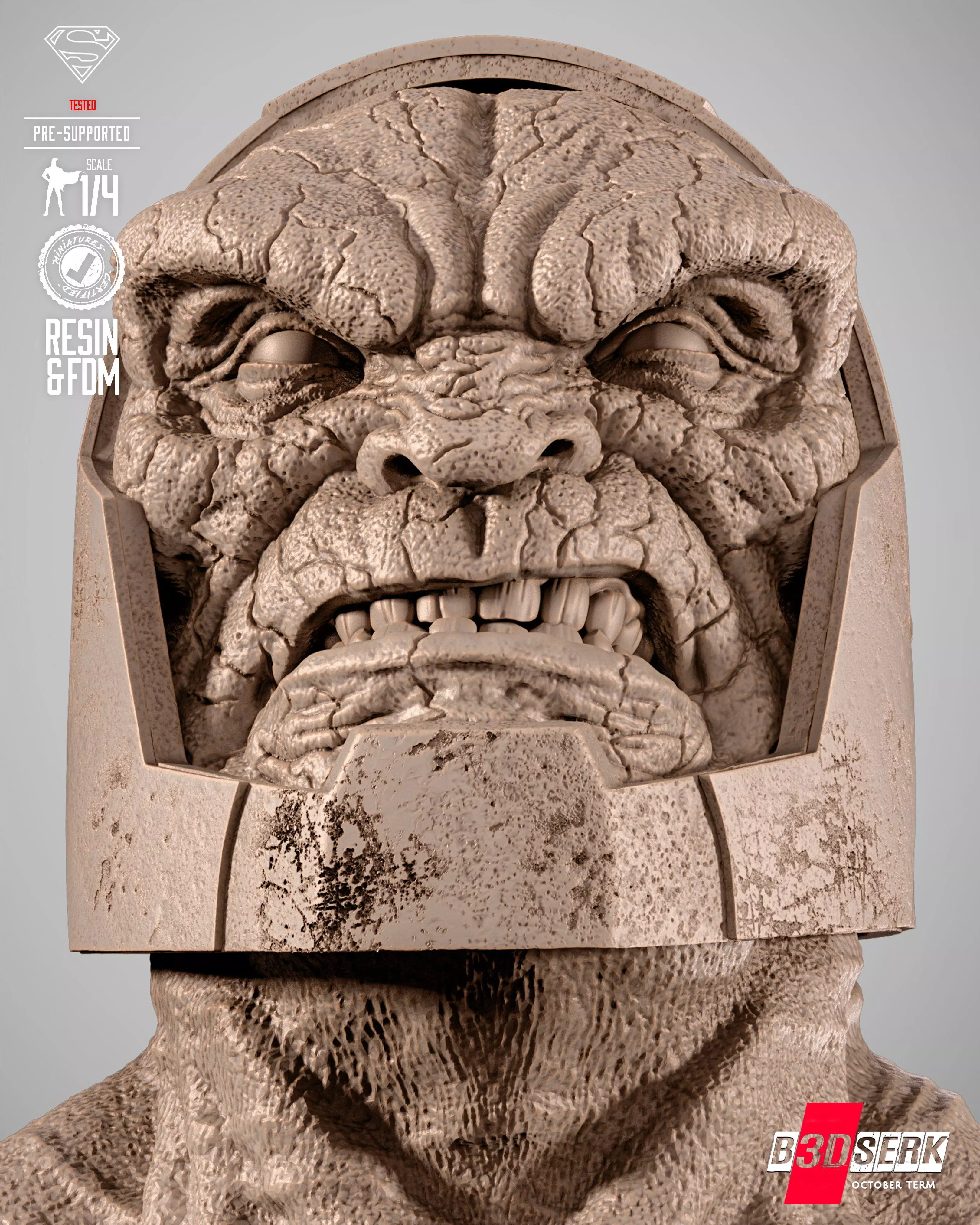 B3DSERK Darkseid Portrait Bust 3D print model_19