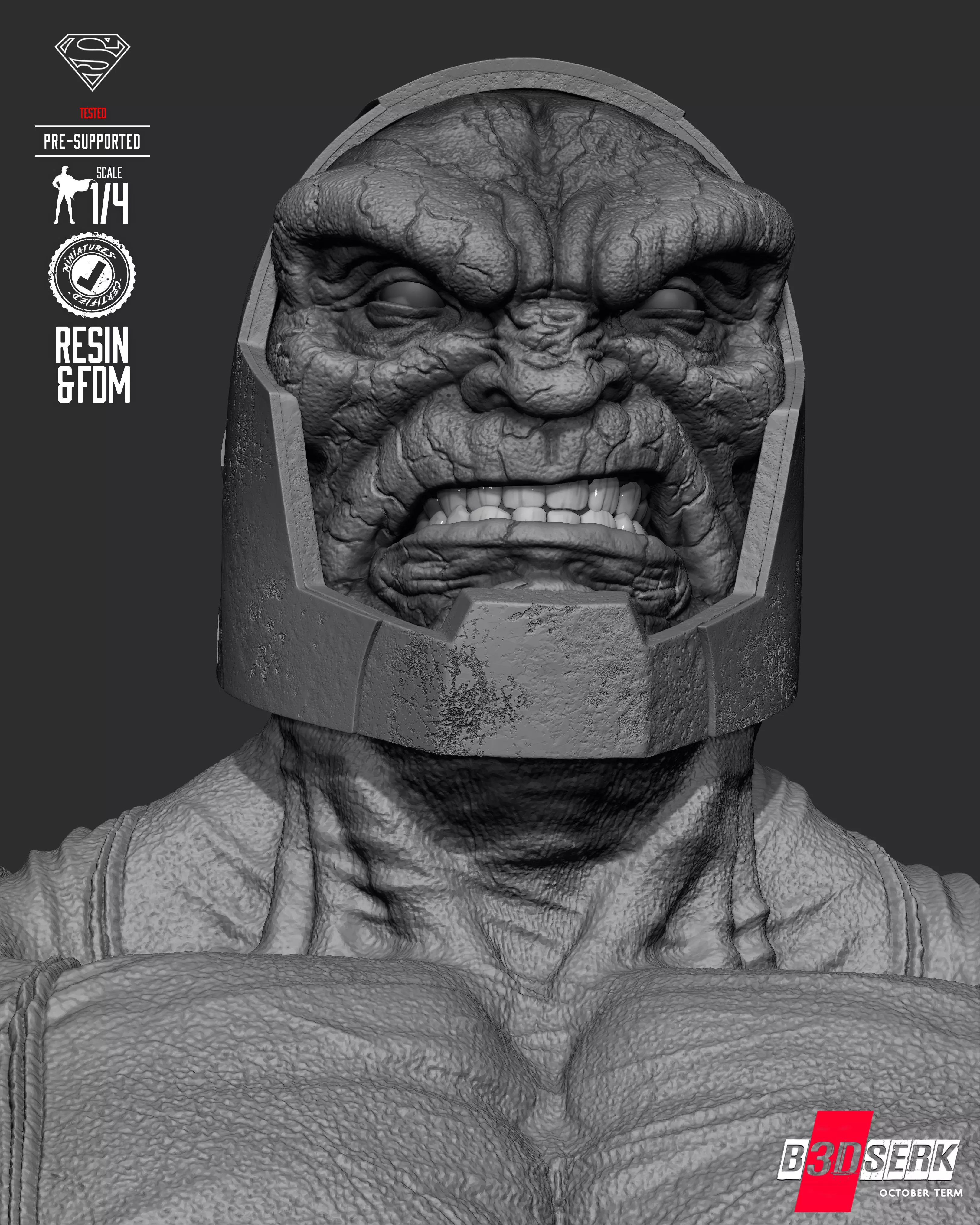 B3DSERK Darkseid Portrait Bust 3D print model_39