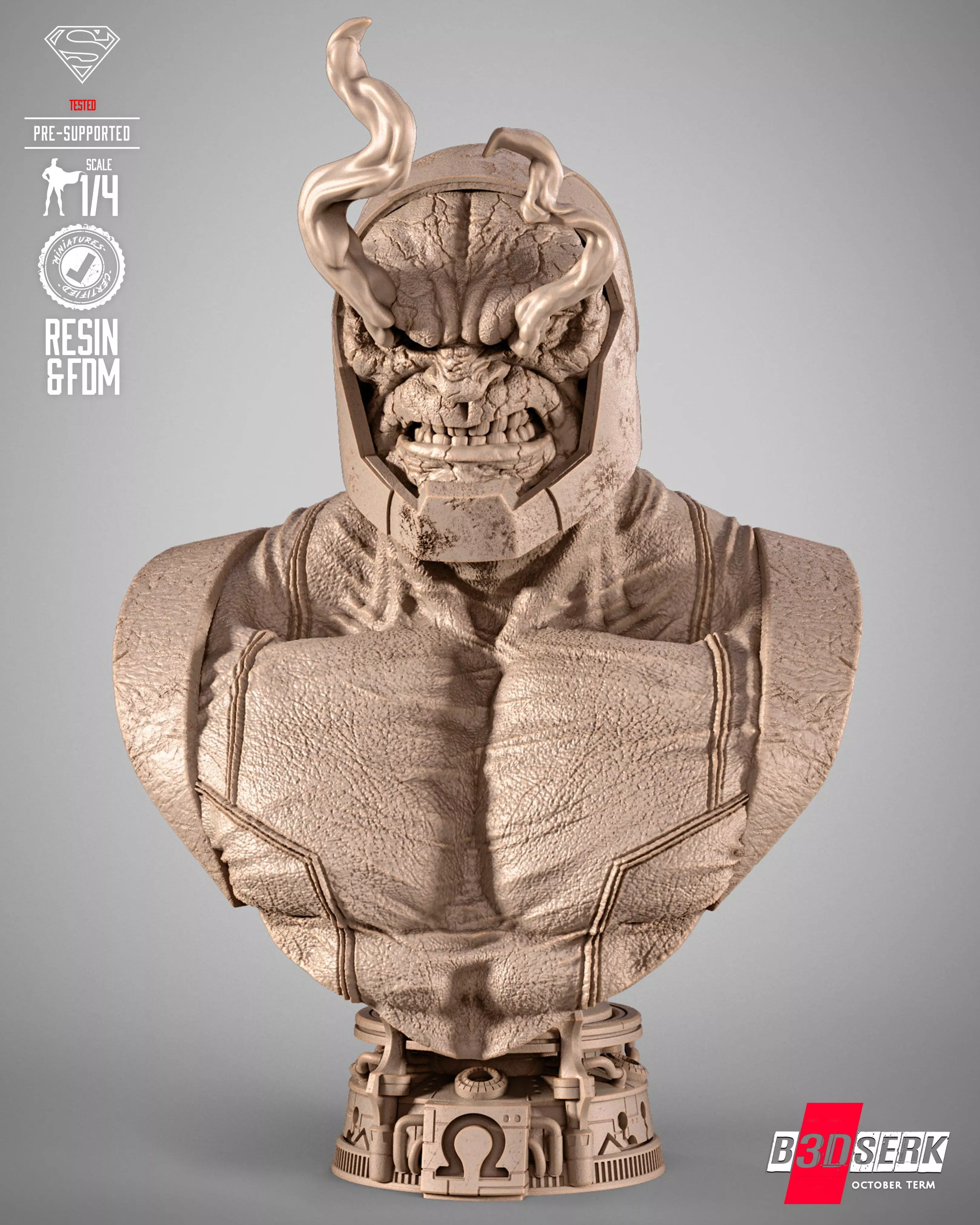 B3DSERK Darkseid Portrait Bust 3D print model_1