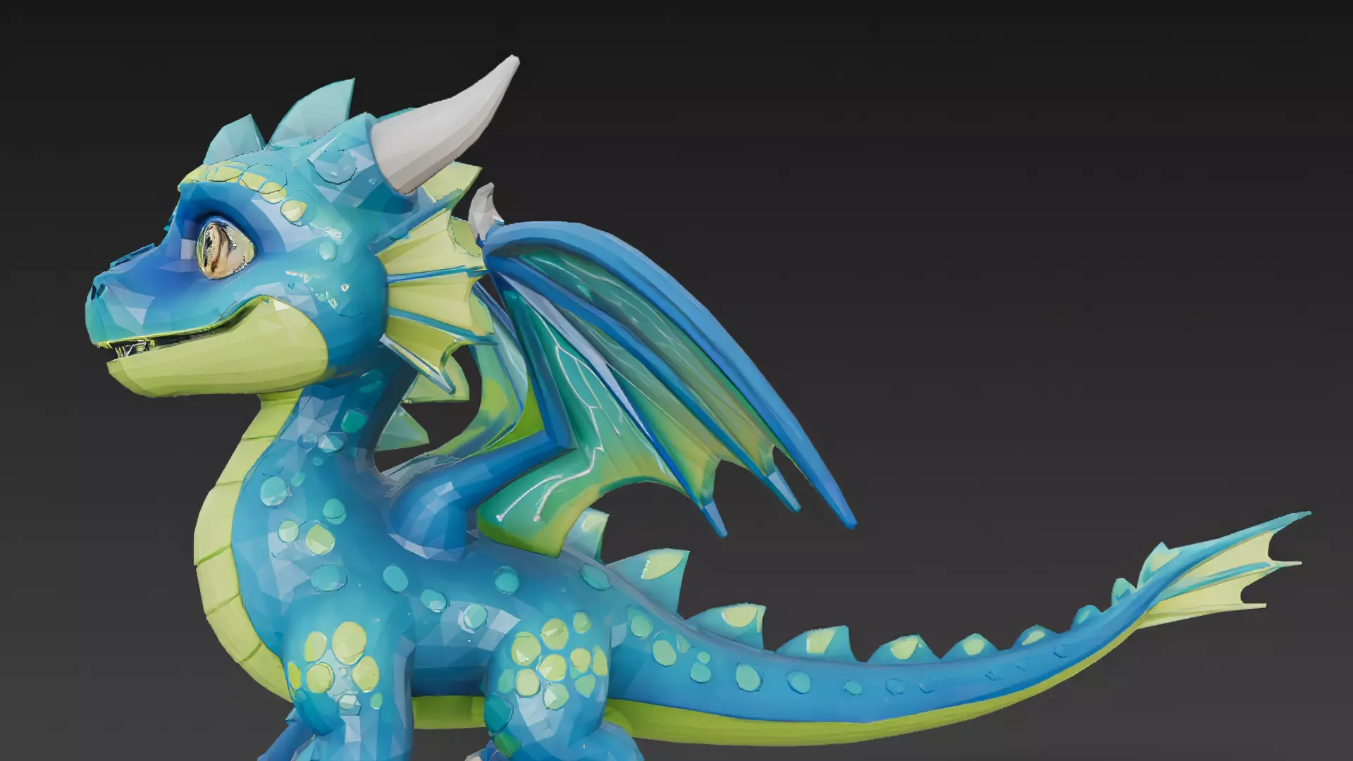 Cartoon Dragons Pack 3D Models Low-poly 3D model_6