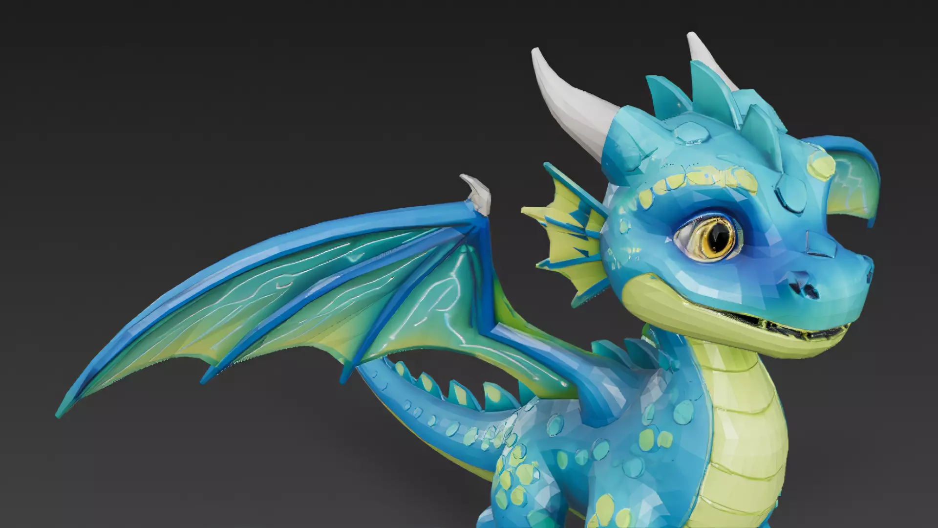 Cartoon Dragons Pack 3D Models Low-poly 3D model_7