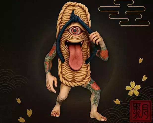 Irezumi Zori Yokai Japanese Ghost Sandal Monster Figure