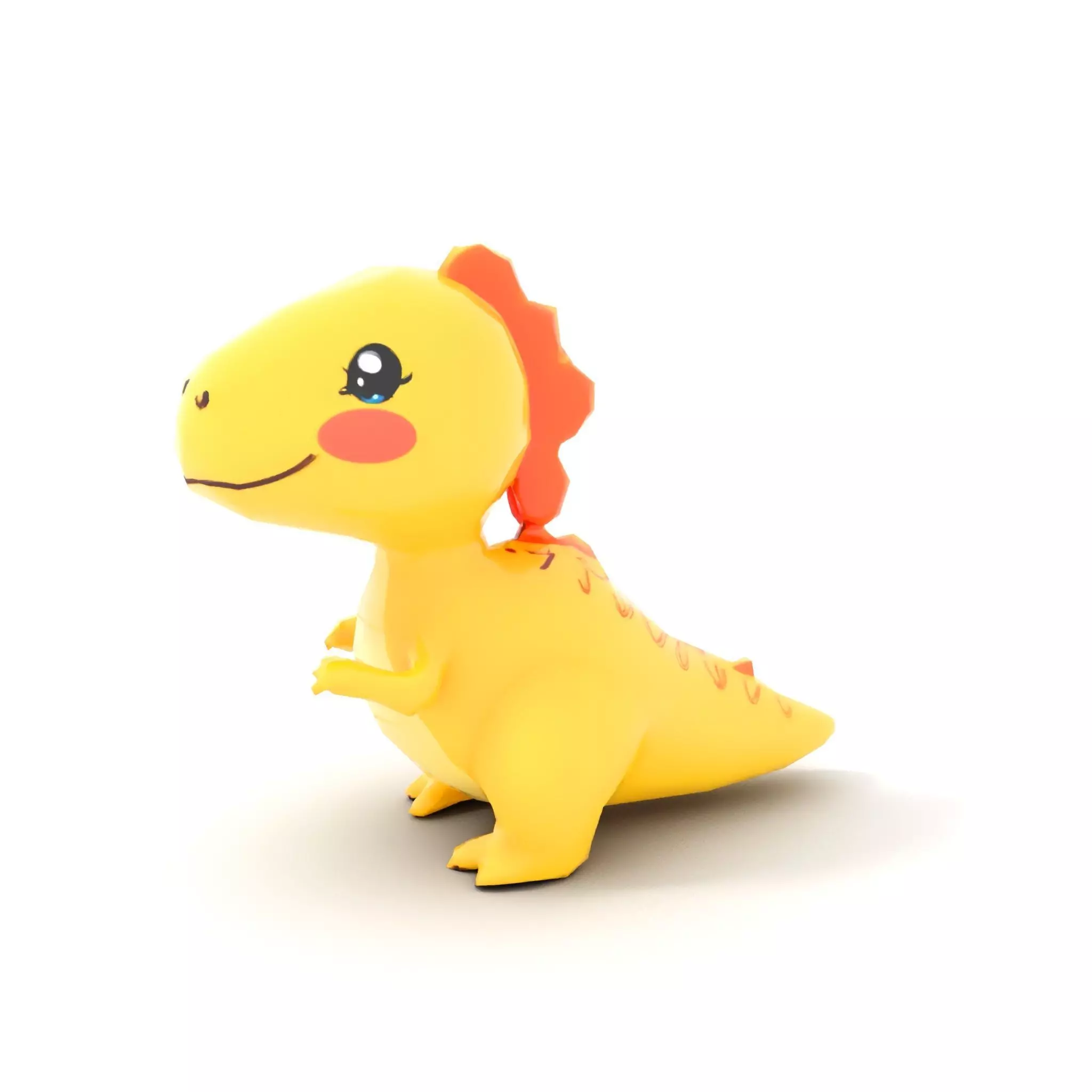 Cheerful Yellow Dinosaur model pack Low-poly 3D model_28
