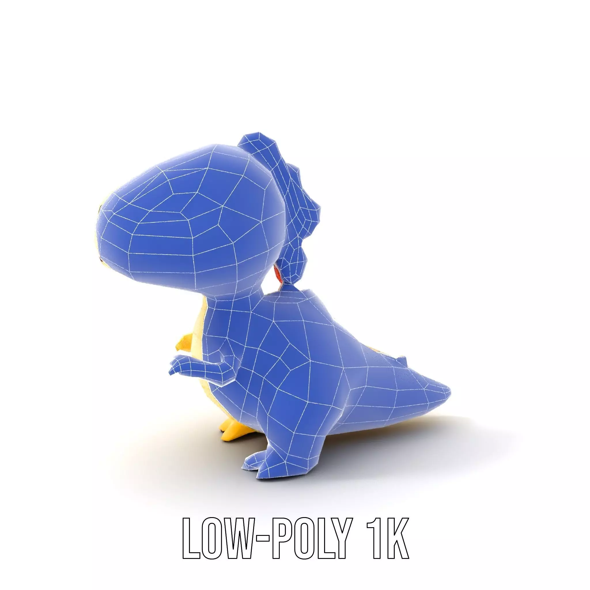 Cheerful Yellow Dinosaur model pack Low-poly 3D model_12