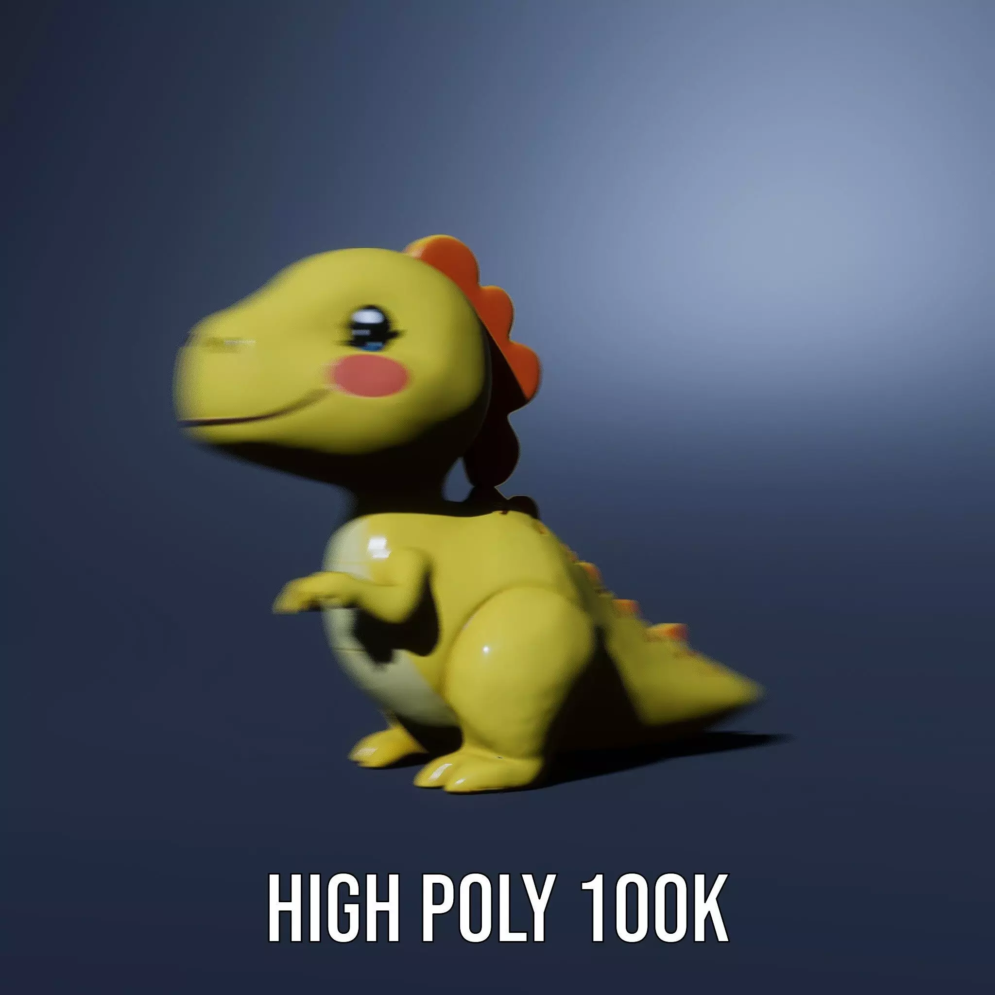 Cheerful Yellow Dinosaur model pack Low-poly 3D model_10