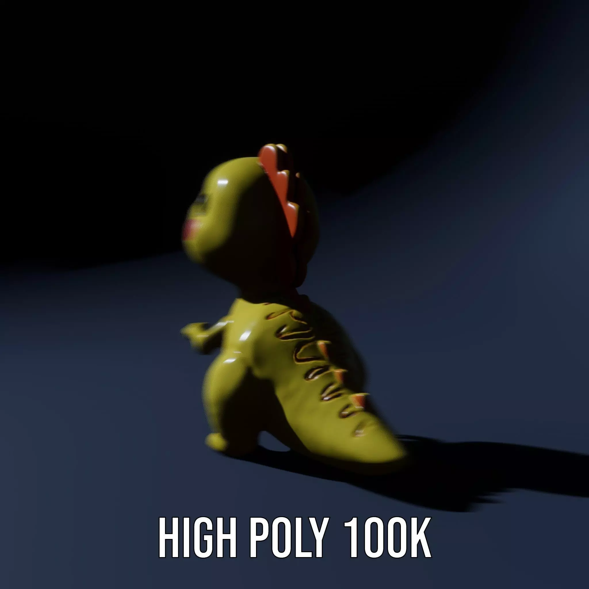 Cheerful Yellow Dinosaur model pack Low-poly 3D model_8